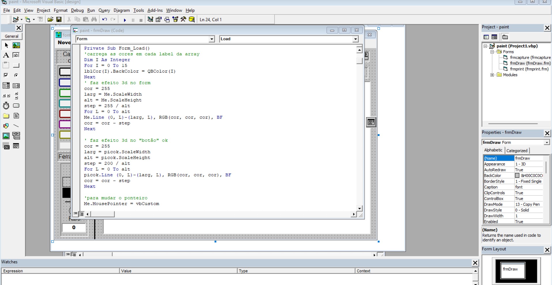 Código do Mini Paint em VB6